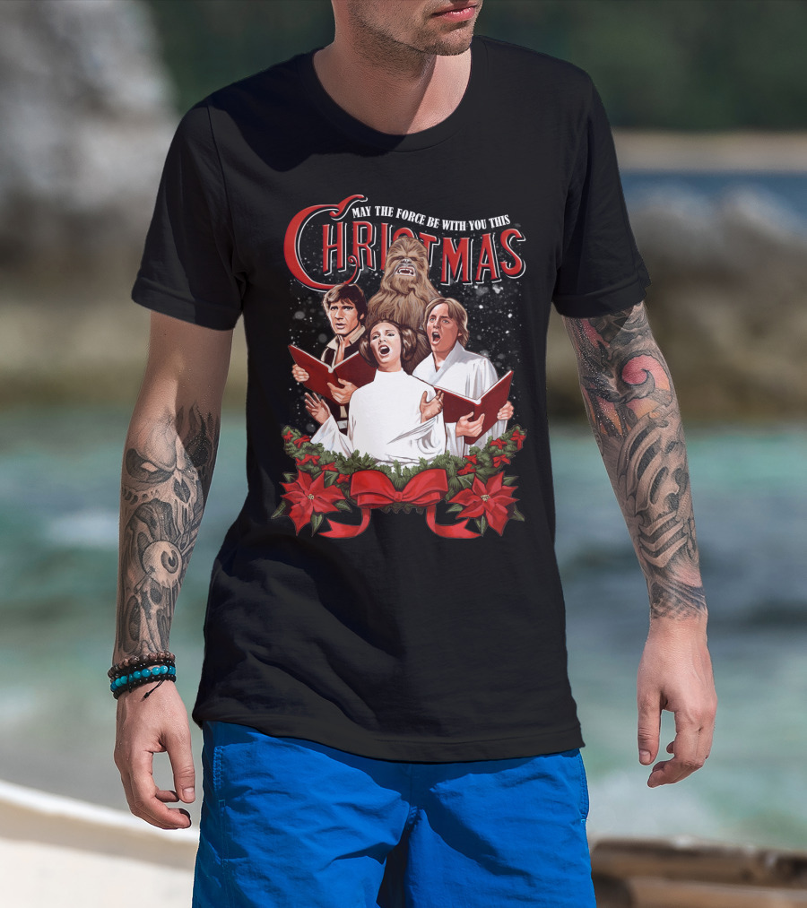 May The Force Be With You This Christmas Chewbacca Star Wars T-Shirt