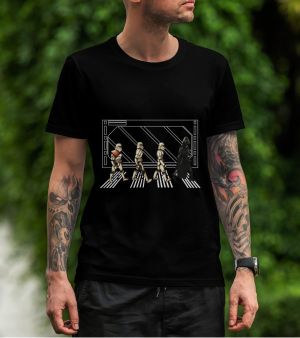 Abbey Road Dark Side Darth Vader Star Wars Stormtroopers T-Shirt