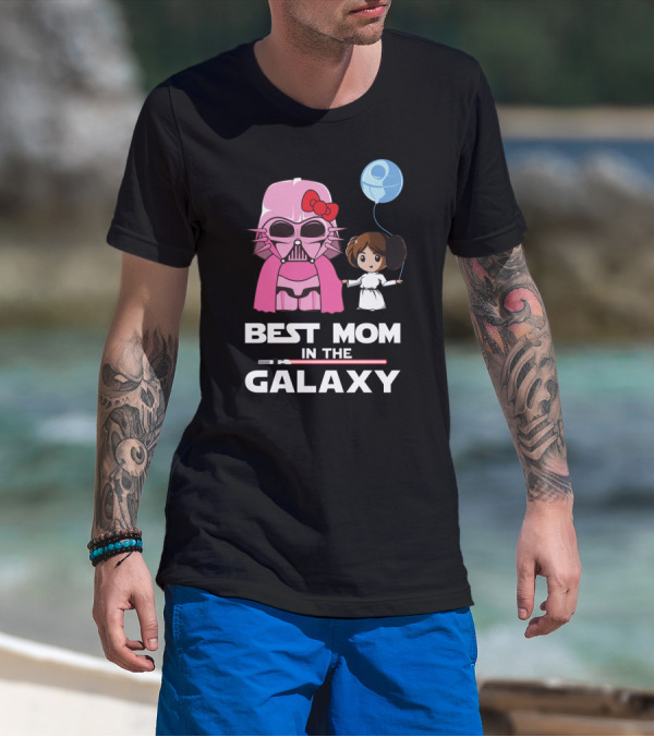Best Mom In The Galaxy Darth Vader Star Wars Princess Leia Balloon T-Shirt
