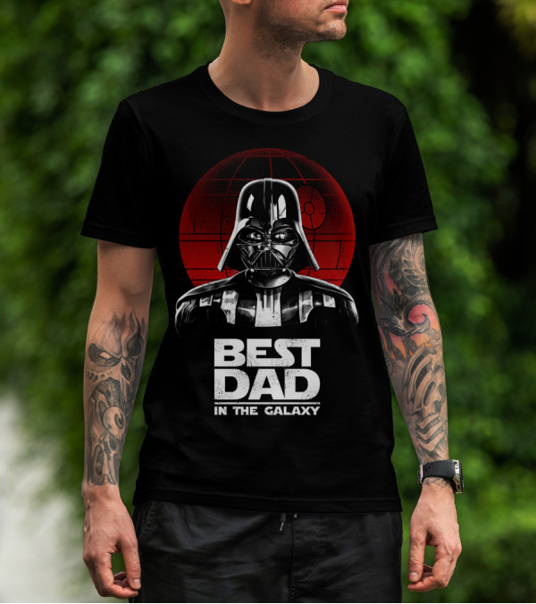 Best Dad In The Galaxy Father's Day Darth Vader Star Wars Death Star T-Shirt