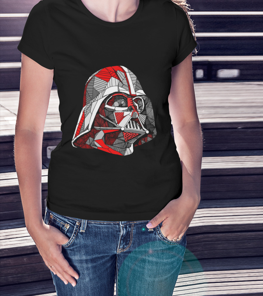 Darth Vader Mosaic Helmet Red Black Star Wars T-Shirt