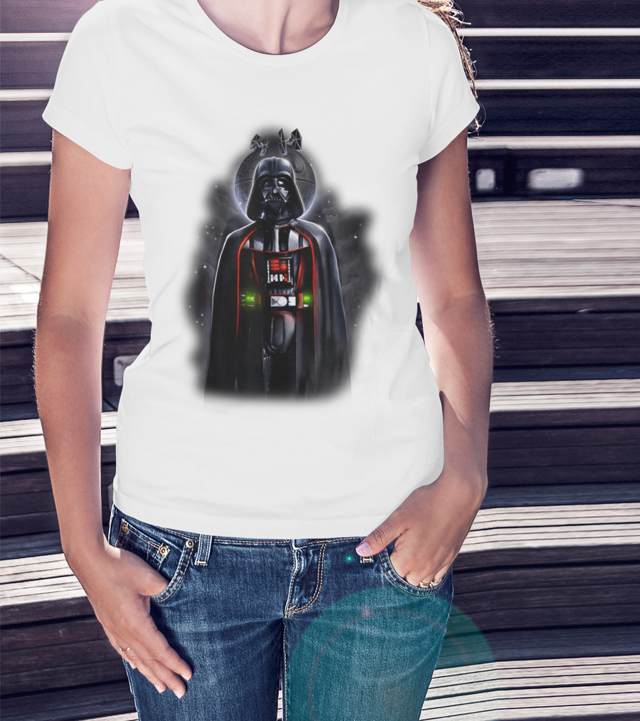 Star Wars Darth Vader With Death Star And Signature T-Shirt