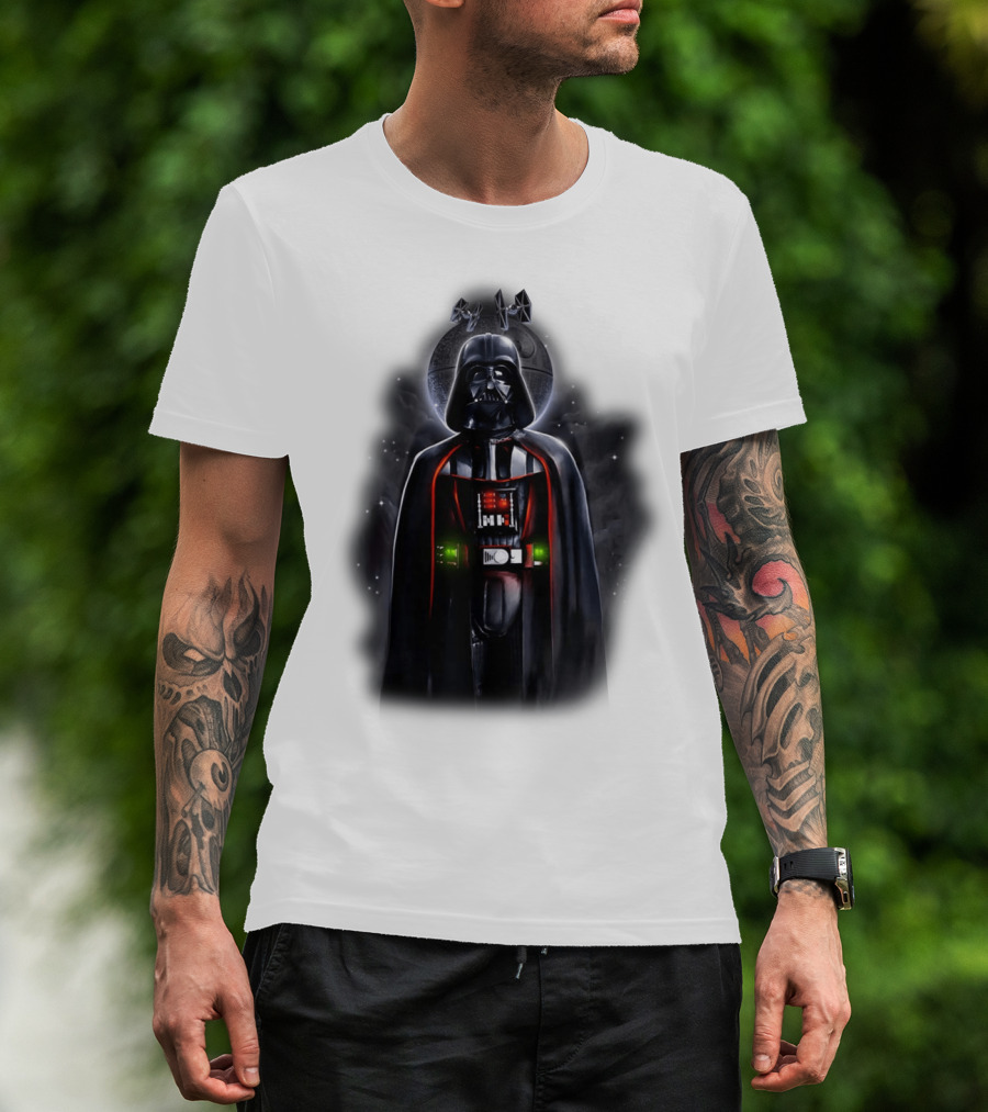 Star Wars Darth Vader With Death Star And Signature T-Shirt