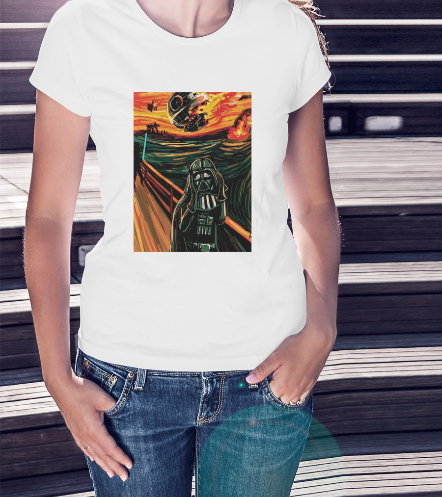 Darth Vader The Scream Star Wars Death Star Explosion Scene T-Shirt