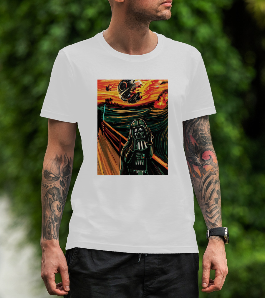 Darth Vader The Scream Star Wars Death Star Explosion Scene T-Shirt