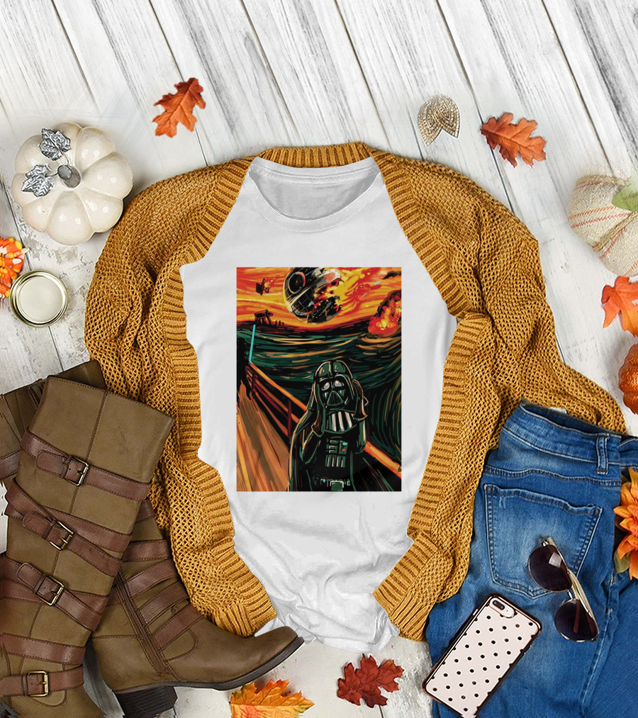 Darth Vader The Scream Star Wars Death Star Explosion Scene T-Shirt