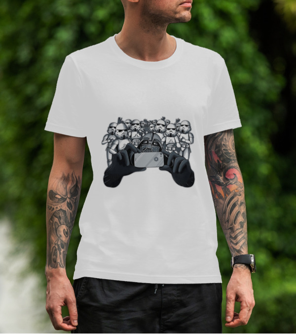 Selfie With Stormtroopers Darth Vader Star Wars Scene T-Shirt