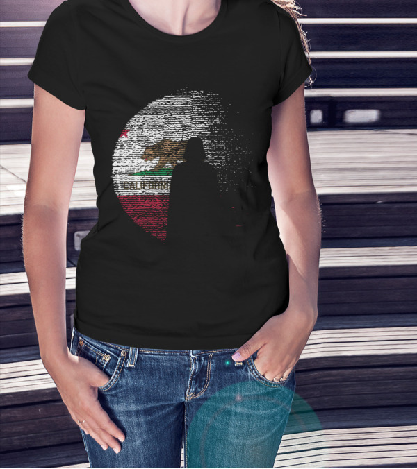 California State Flag Death Star Wars Moon Design Vader T-Shirt