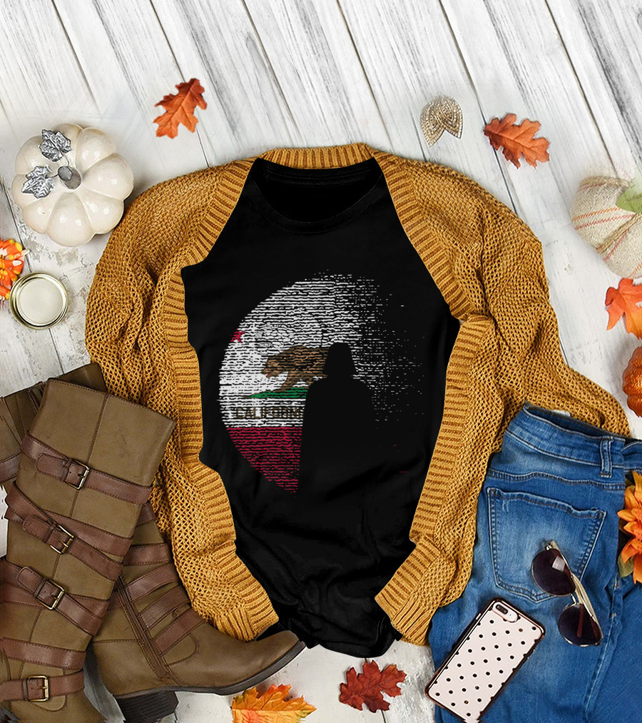 California State Flag Death Star Wars Moon Design Vader T-Shirt