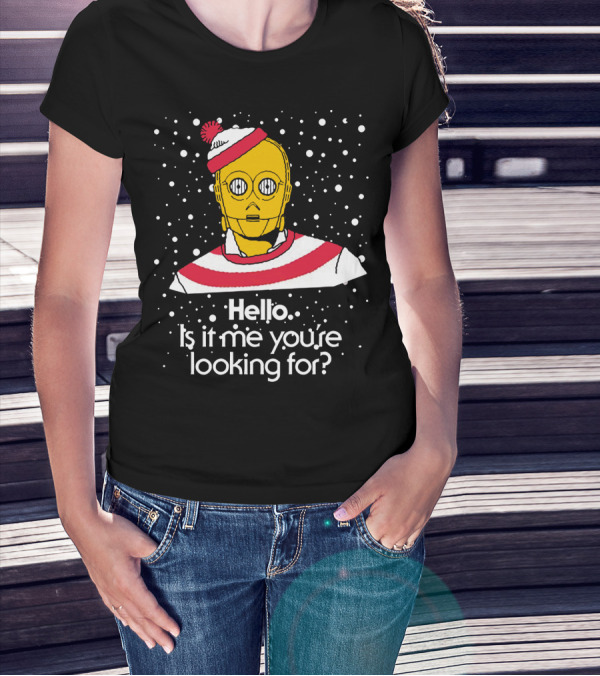 Star Wars C3PO Hello Is It Me You're Looking For Droids Waldo Mashup T-Shirt