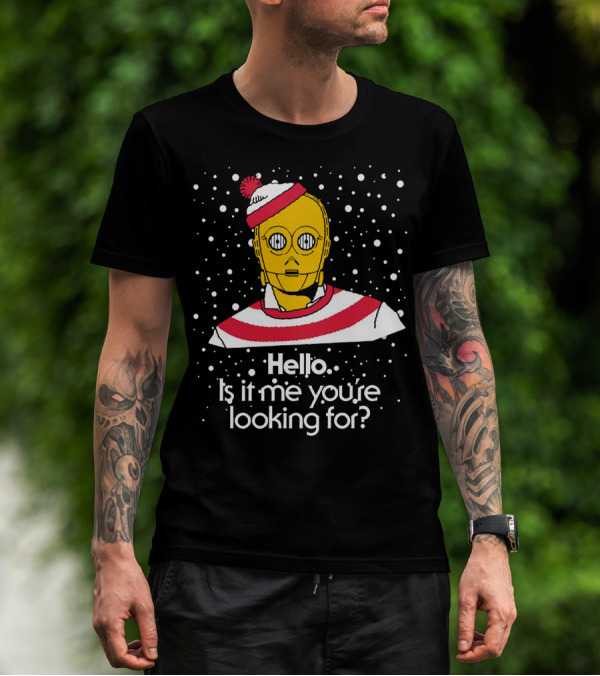 Star Wars C3PO Hello Is It Me You're Looking For Droids Waldo Mashup T-Shirt