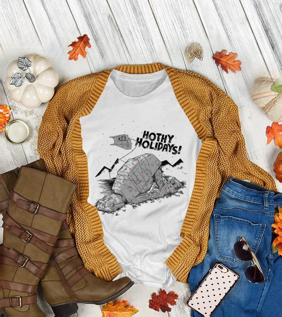 Hothy Holidays Star Wars AT-AT With Christmas Lights T-Shirt