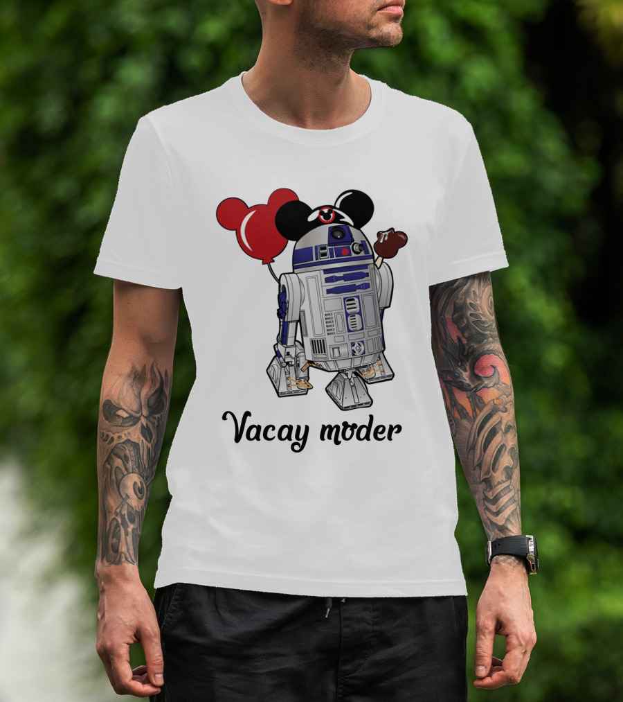 Vacay Mode R2 D2 Droids Star Wars Mickey Balloon Ice Cream T-Shirt