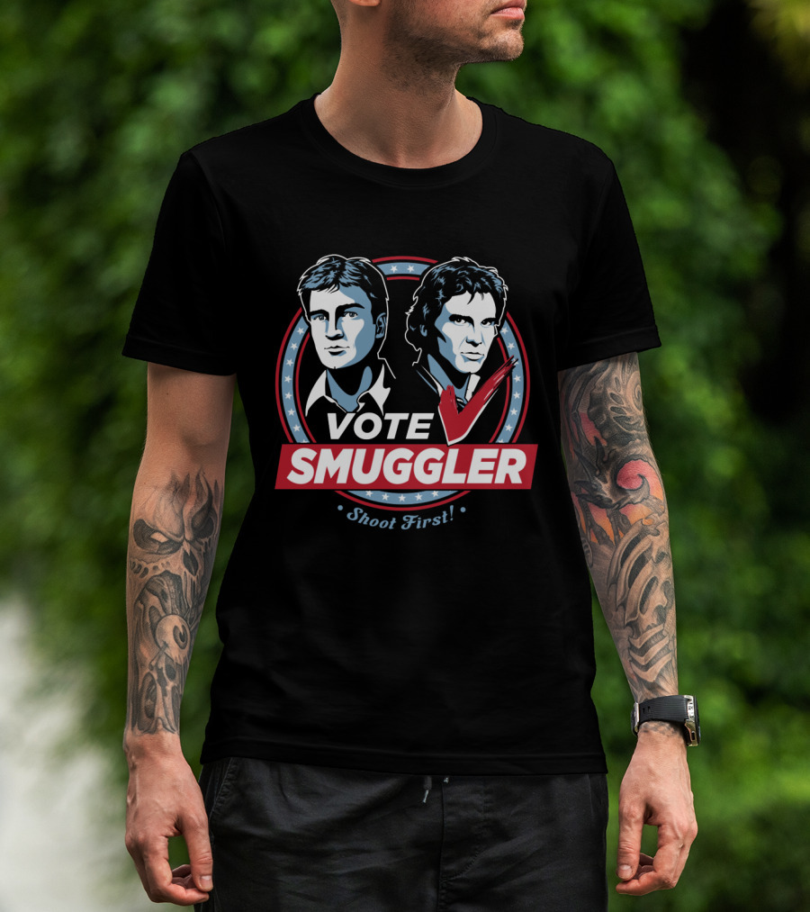 Vote Smuggler Shoot First Han Solo Star Wars T-Shirt