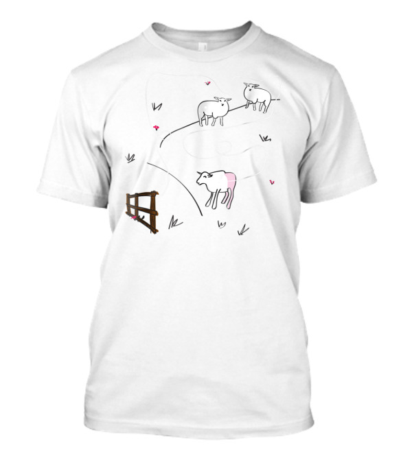 Funny Sheep With Yarn Trail And Knitting T-Shirt