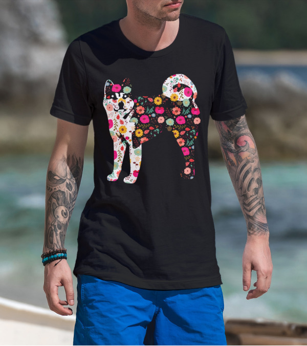 Akita Floral Patterned Body T-Shirt