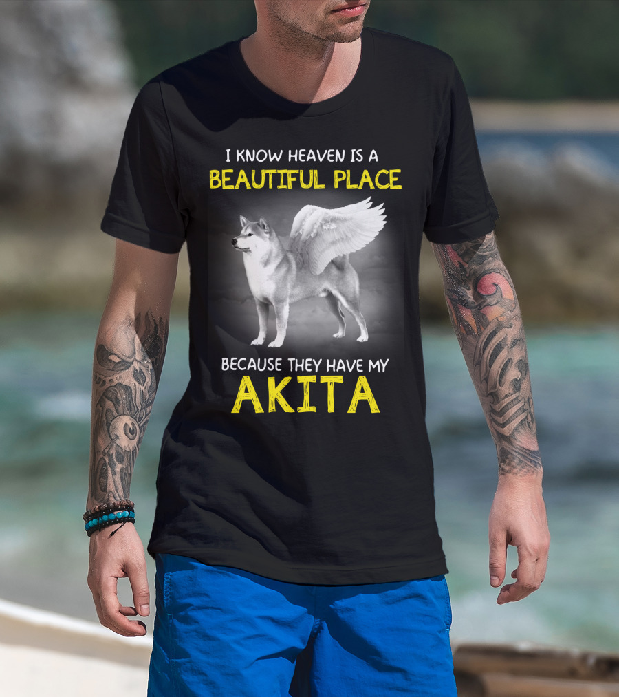 I Know Heaven Is A Beautiful Place Because They Have My Akita T-Shirt