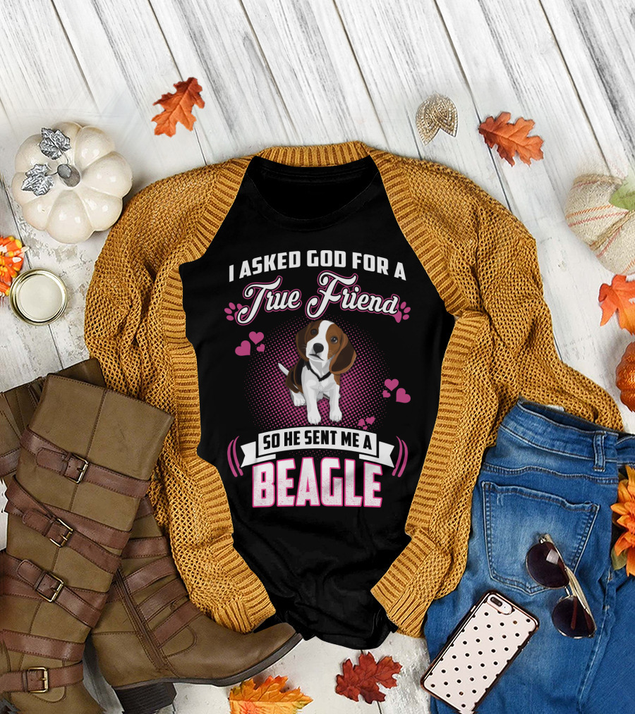 I Asked God For A True Friend So He Sent Me A Beagle T-Shirt