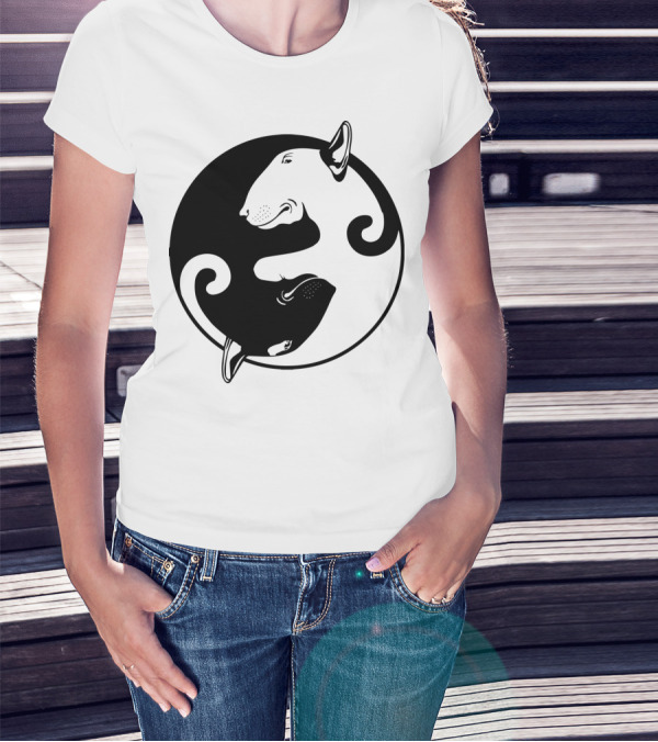 Yin Yang Bullterrier T-Shirt