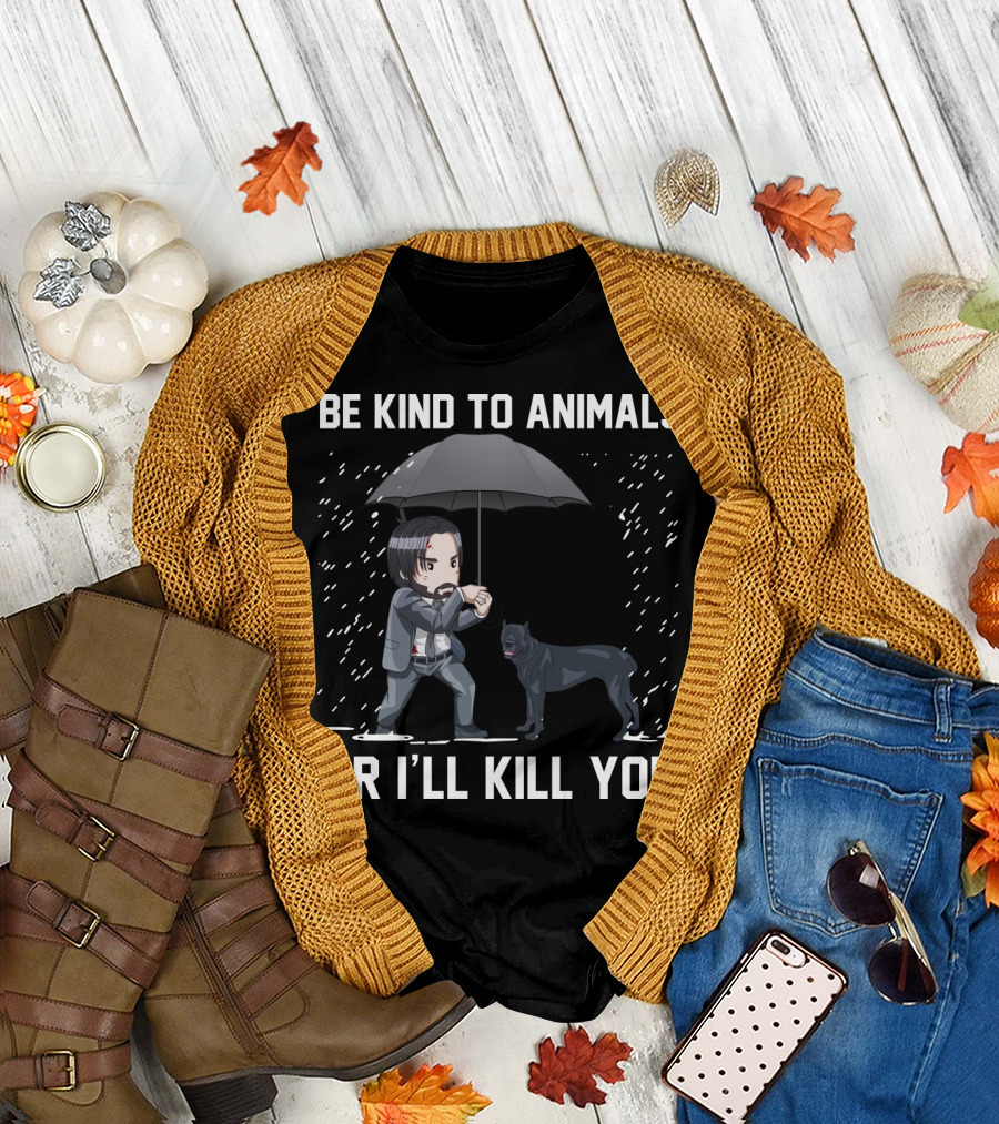 Be Kind To Animals Or I'll Kill You Cane Corso Umbrella T-Shirt