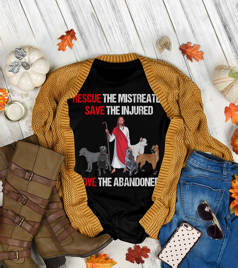 RESCUE THE MISTREATED SAVE THE INJURED LOVE THE ABANDONED CANE CORSO T-Shirt
