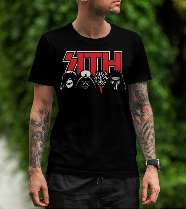 Sith Lords Metal Band Style Design With Hooded Figures And Masks T-Shirt