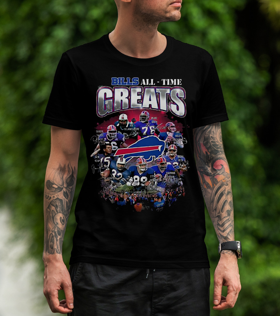 Bills All Time Greats Legends With Buffalo Football Legacy T-Shirt