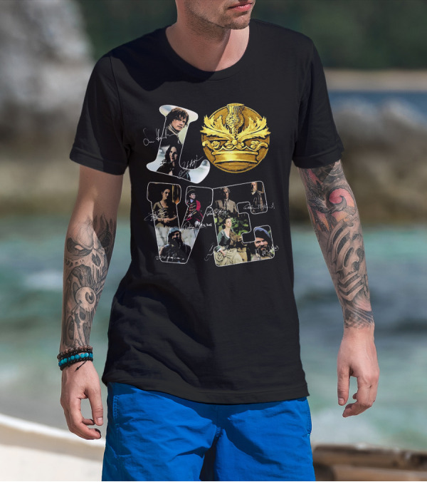 Love Outlander Crown Signature Cast Autographs T-Shirt