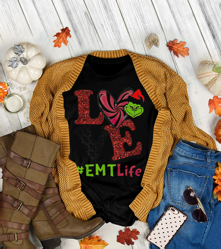 Love Grinch Heart #EMTLife T-Shirt