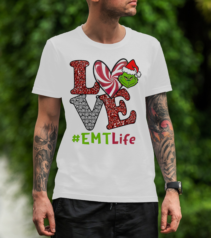 Love Grinch Heart #EMTLife T-Shirt