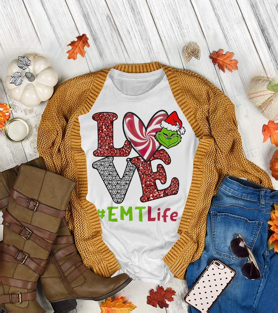 Love Grinch Heart #EMTLife T-Shirt