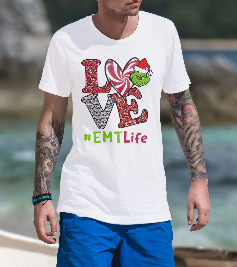 Love Grinch Heart #EMTLife T-Shirt