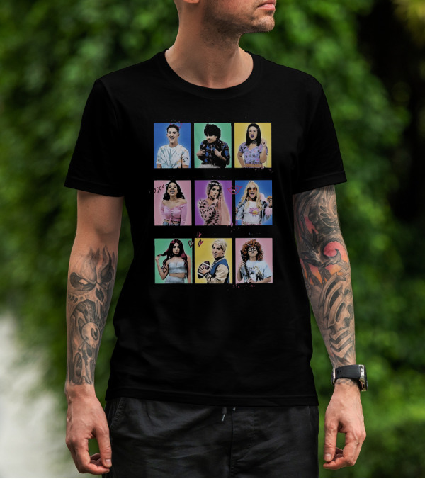 Bvh Varsity Colorful Iconic Characters Collage T-Shirt