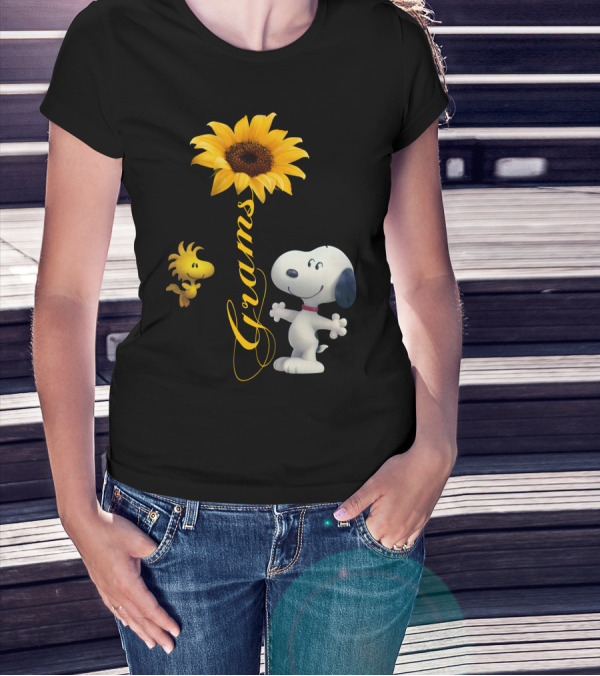 Snoopy Woodstock Sunflower Grams T-Shirt