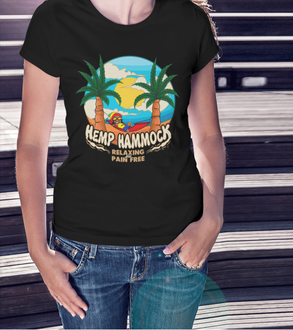 Hemp Hammock Relaxing And Pain Free Jamaican Mens Cool CBD T-Shirt
