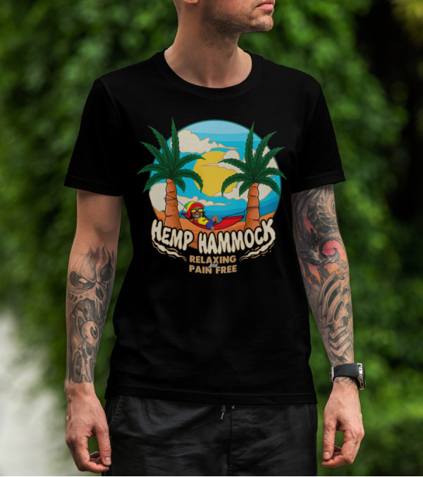 Hemp Hammock Relaxing And Pain Free Jamaican Mens Cool CBD T-Shirt