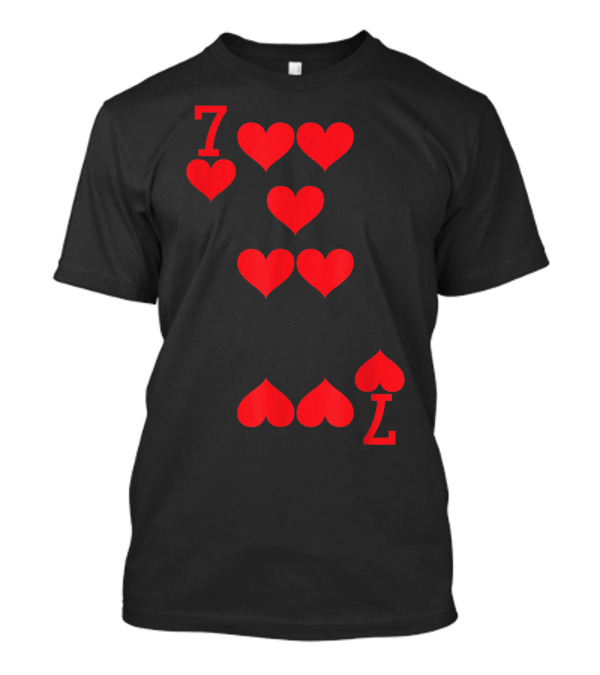 7 Of Hearts And Upside Down Spade Playing Cards T-Shirt