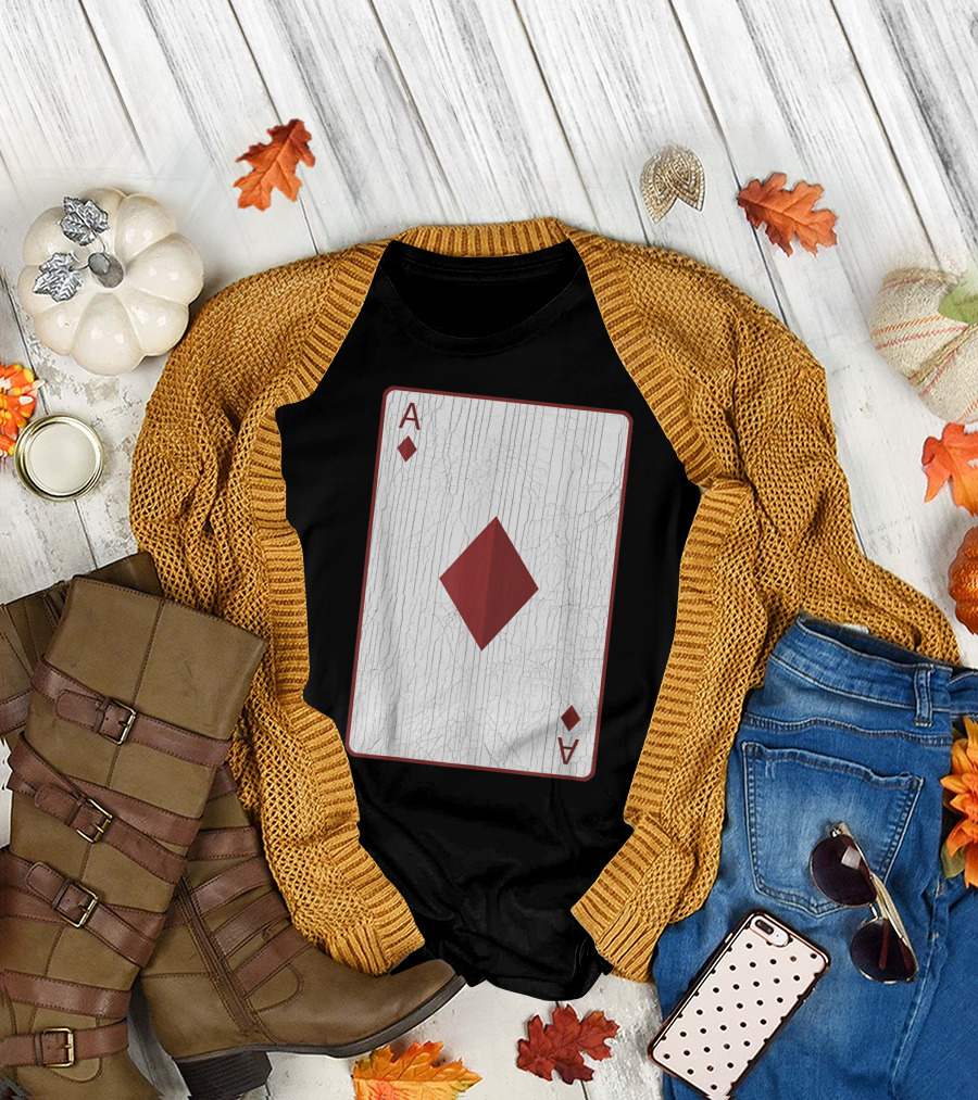 Ace of Diamonds Card Rustic Halloween Costume T-Shirt