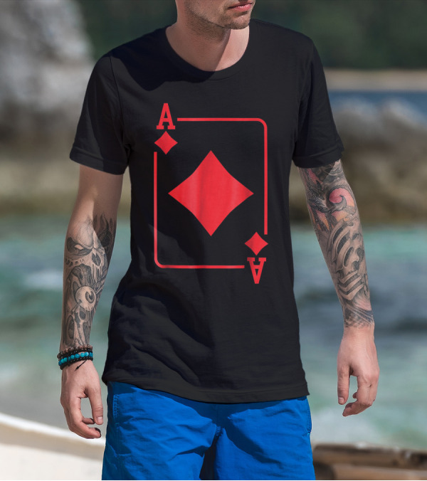 Ace Of Diamonds Red Playing Card T-Shirt