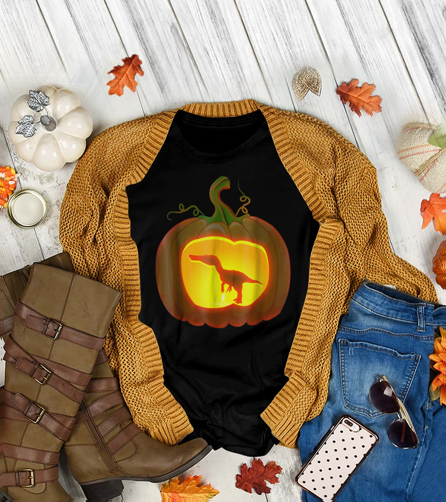 Baryonyx Pumpkin Dinosaur Lantern T-Shirt