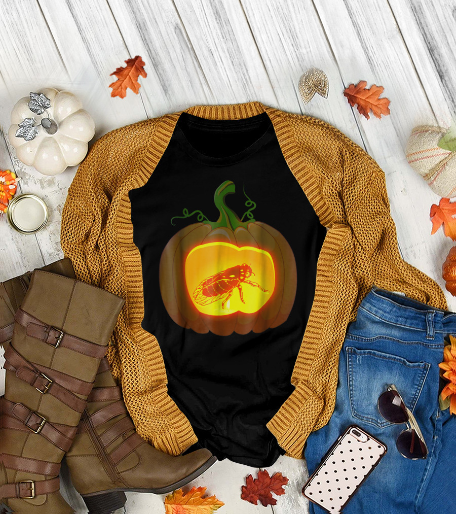 Cicada Carved Pumpkin Lantern T-Shirt