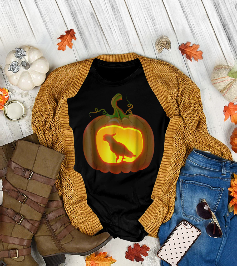 Cockatoo Pumpkin Silhouette Halloween Carving T-Shirt