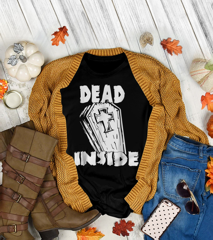 Dead Inside Coffin Morgue Scary T-Shirt