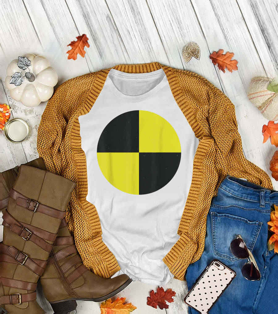 Crash Test Dummy Black Yellow Circle Funny Easy T-Shirt