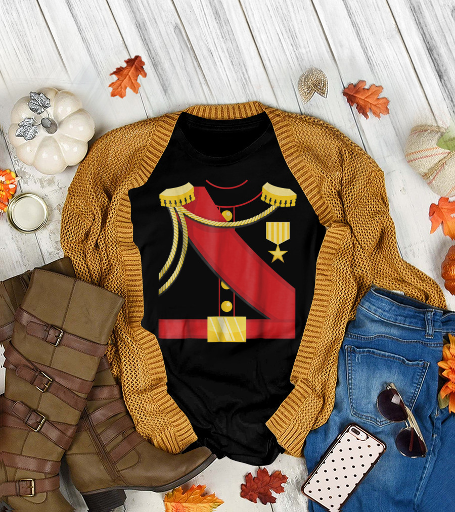 Charming Cute Prince Costume Prince Halloween Buttons Star Gold T-Shirt
