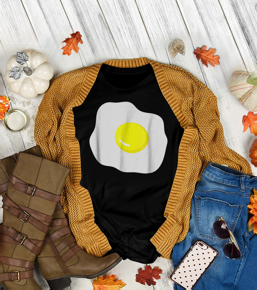 Black Frying Pan Egg Joke Matching T-Shirt