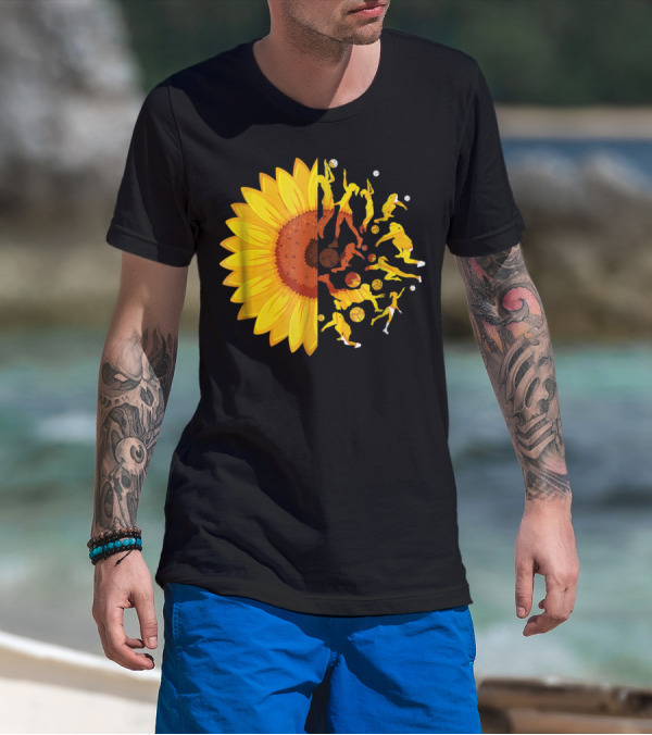 Love Volleyball Sunflower Players And Balls Harmony T-Shirt