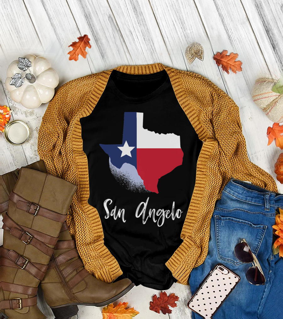 San Angelo Texas Lone Star State Texan Flag T-Shirt
