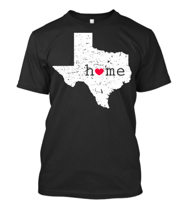 Home Texas Distressed State Map With Heart T-Shirt