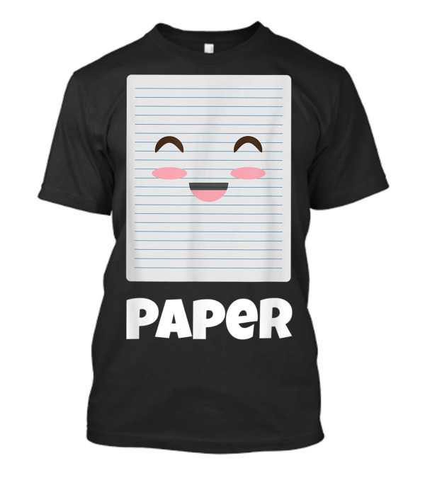 Rock Paper Scissors Funny Halloween Paper Face Costume T-Shirt